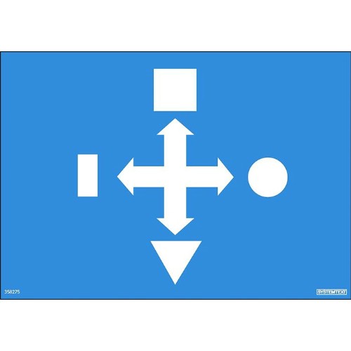 Skylt åkriktningssymbol för travers/telfer