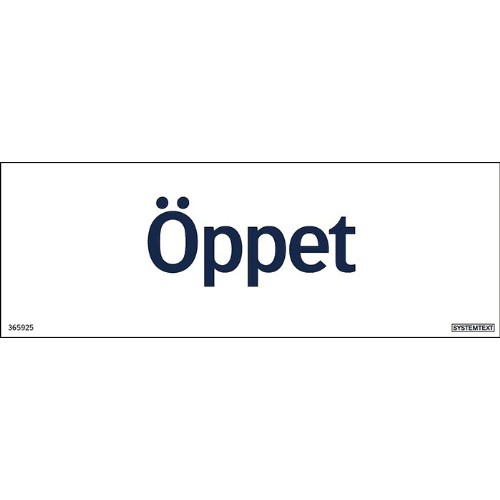 Skylt öppet
